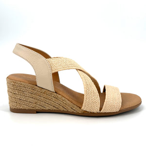 Barbra - The Raffia Elastic Espadrille Sandal in Natural