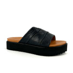 Load image into Gallery viewer, The Pleated Comfort Slide in Black
