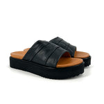 Load image into Gallery viewer, The Pleated Comfort Slide in Black
