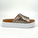 Load image into Gallery viewer, The Pleated Comfort Slide in Metallic
