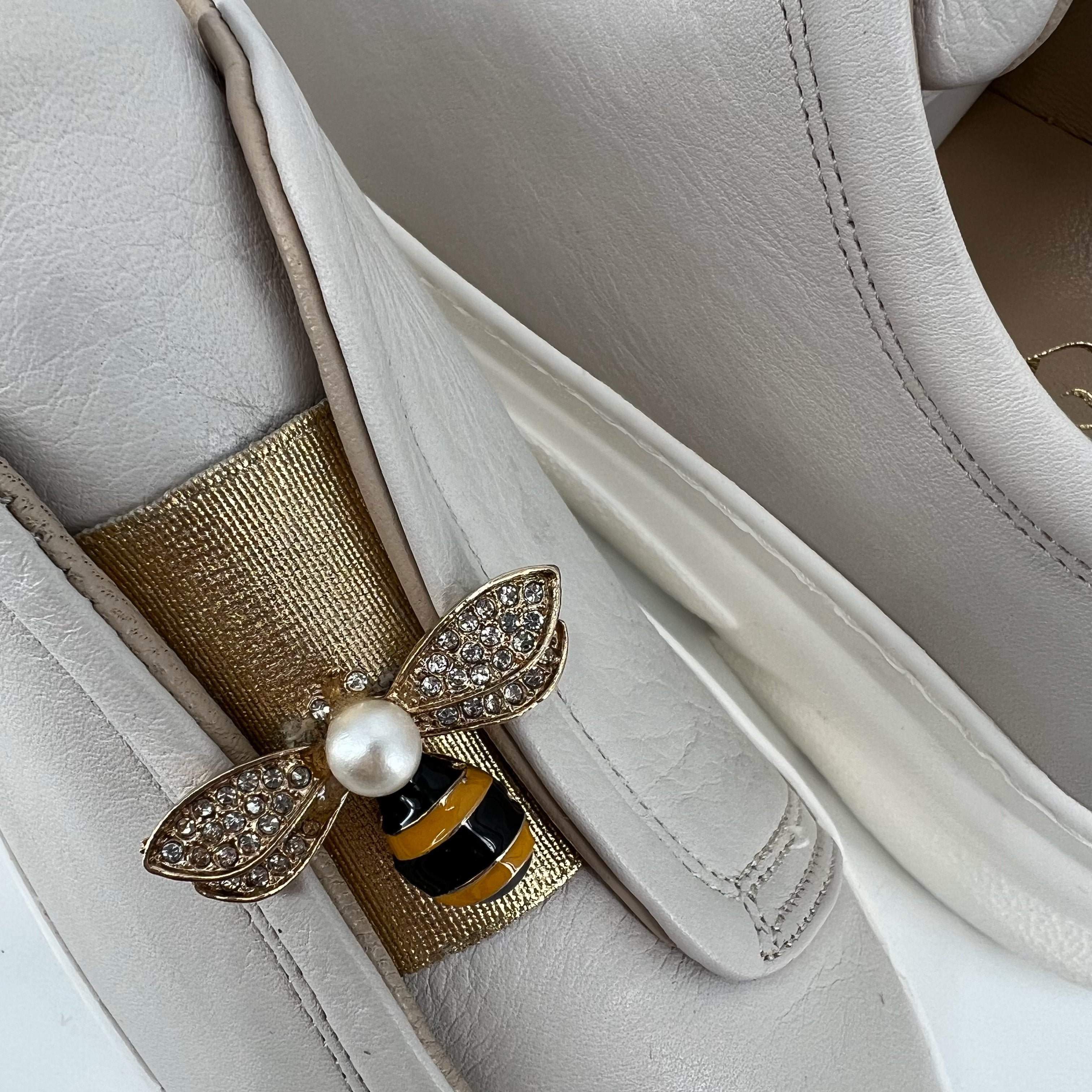 The Slip on Sneaker with Enamel Bee in Latte
