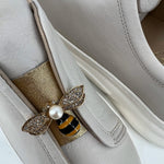 Load image into Gallery viewer, The Slip on Sneaker with Enamel Bee in Latte
