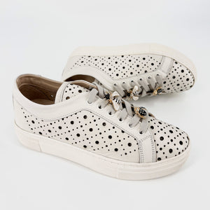 The Perforated Sneaker with Bug Ornaments in Marshmallow