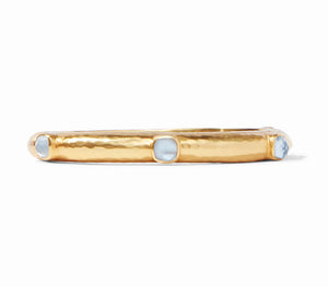 The Catalina Hinge Bangle in Chalcedony Blue