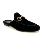 Load image into Gallery viewer, Bitfur - The Loafer Mule with Bit in Black Suede
