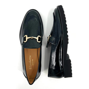 The Classic Bit Lug Loafer in Black Patent