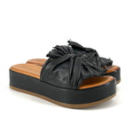 Load image into Gallery viewer, The Knotted Flatform Slide Sandal in Black
