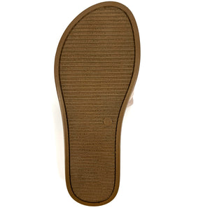 The Knotted Flatform Slide Sandal in Silver Beige