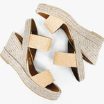 Load image into Gallery viewer, The Raffia Elastic High Platform Espadrille in Natural
