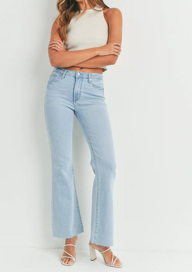 The Scissor Cut Flare in Light Denim