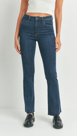 Load image into Gallery viewer, The Bootcut Scissor Cut Jean in Dark Denim
