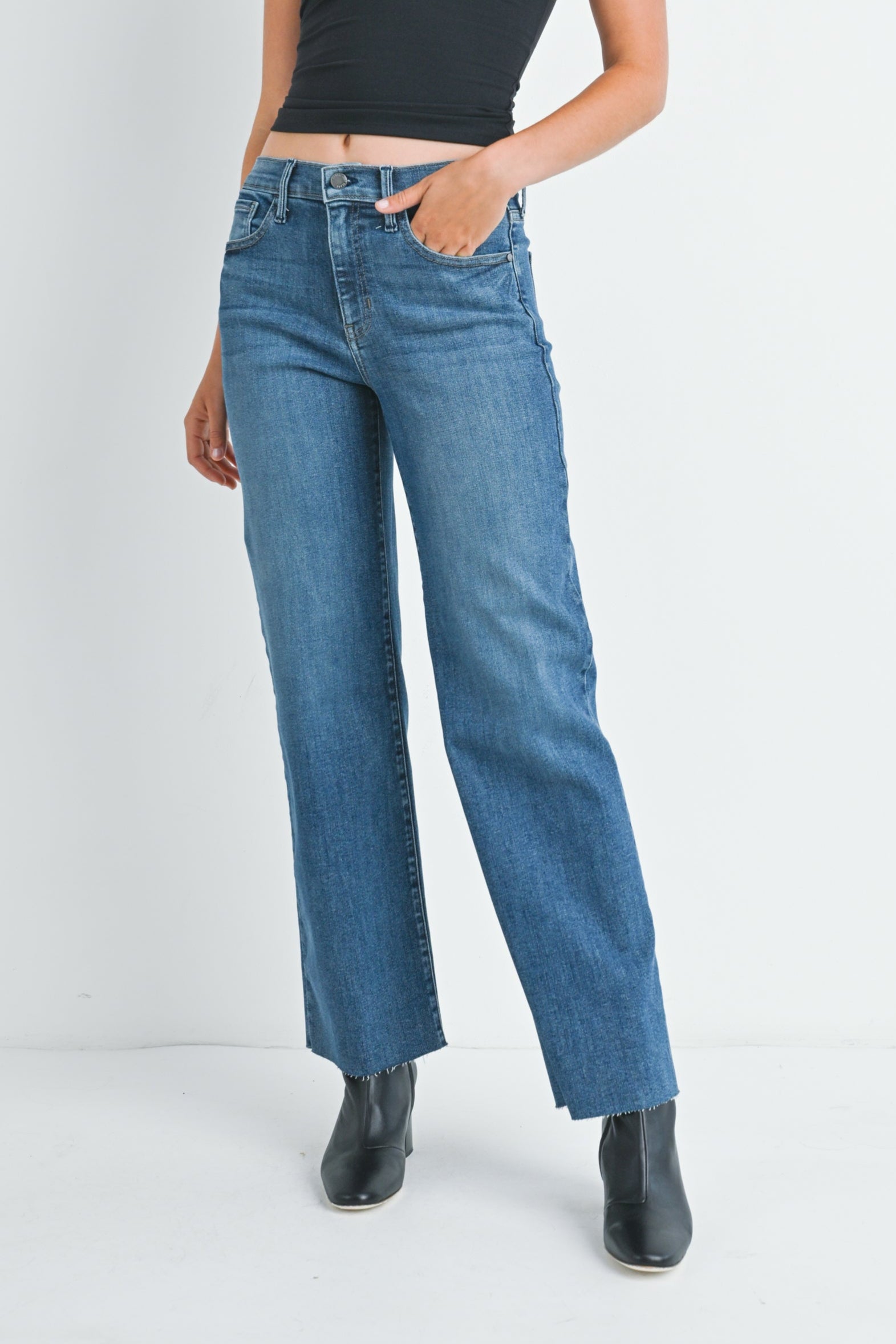 The Slim Palazzo in Dark Denim