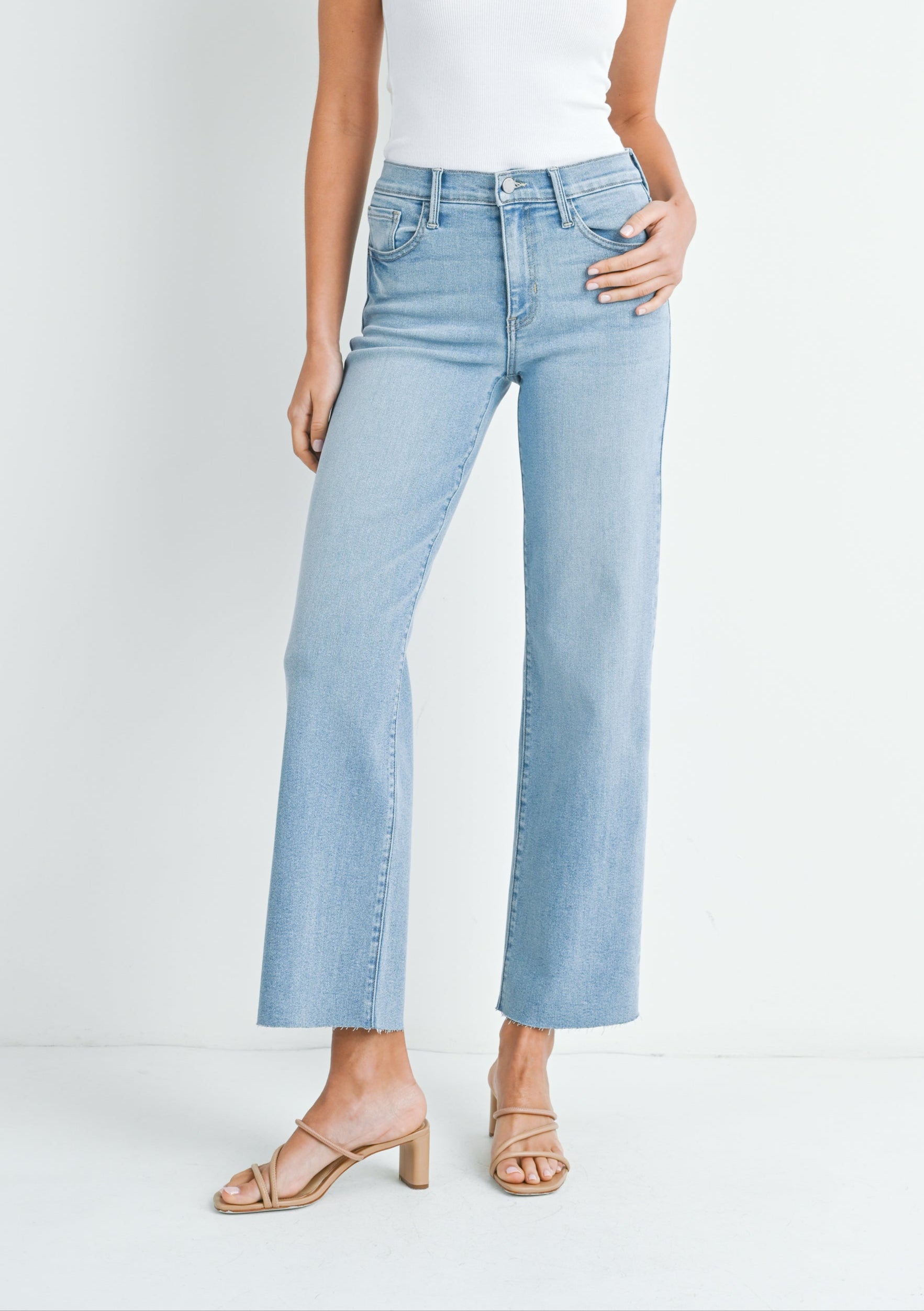 The Slim Palazzo in Light Denim