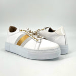 Load image into Gallery viewer, The Lace Sneaker with Bug Ornaments in White

