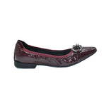 Load image into Gallery viewer, The Flexible Pointed Flat with Ornament in Wine Patent
