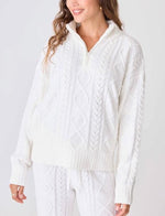 Load image into Gallery viewer, The Chenile Cable Mock Neck in Ivory
