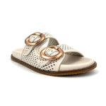 Load image into Gallery viewer, The Perforated Dual Buckle Slide in Marshmallow
