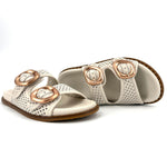Load image into Gallery viewer, The Perforated Dual Buckle Slide in Marshmallow
