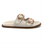 Load image into Gallery viewer, The Perforated Dual Buckle Slide in Marshmallow
