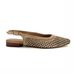 Load image into Gallery viewer, The Perforated Slingback Flat in Beige
