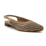 Load image into Gallery viewer, The Perforated Slingback Flat in Beige
