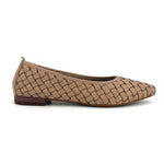 Load image into Gallery viewer, The Woven Almond Toe Flat in Cappuccino
