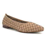 Load image into Gallery viewer, The Woven Almond Toe Flat in Cappuccino
