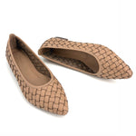 Load image into Gallery viewer, The Woven Almond Toe Flat in Cappuccino
