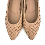 Load image into Gallery viewer, The Woven Almond Toe Flat in Cappuccino
