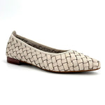 Load image into Gallery viewer, The Woven Almond Toe Flat in Marshmallow
