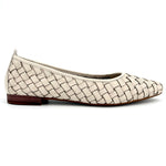 Load image into Gallery viewer, The Woven Almond Toe Flat in Marshmallow
