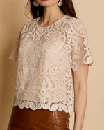 Load image into Gallery viewer, The Lace Short Sleeve Top
