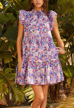 Load image into Gallery viewer, The Short Sleeve Flutter Mini Dress
