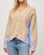 Load image into Gallery viewer, The Mixed Media Cardigan in Oatmeal
