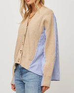 Load image into Gallery viewer, The Mixed Media Cardigan in Oatmeal
