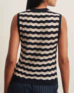 Load image into Gallery viewer, The Stripe Chevron Knit Shell in Ink
