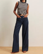 Load image into Gallery viewer, The Full Length Stripe Patch Pocket Pants in Luna Stripe
