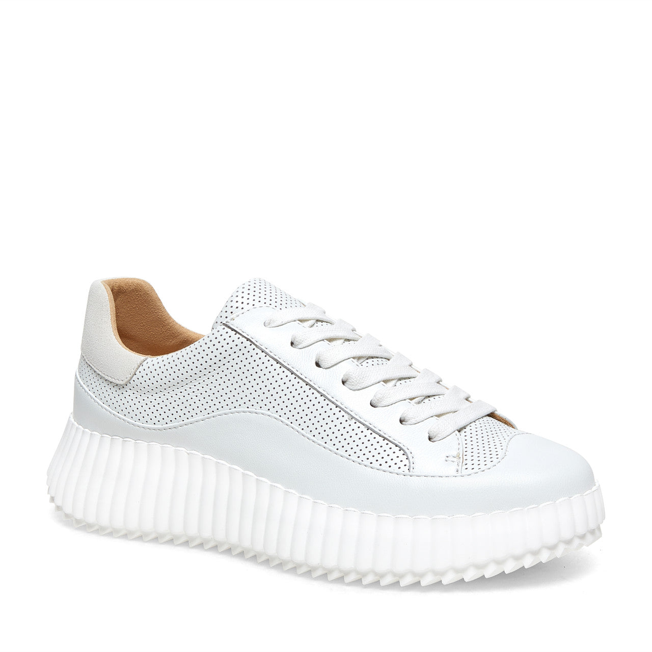 The Perforated Lace Sneaker in White