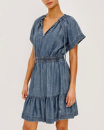 Load image into Gallery viewer, The Short Sleeve Denim Mini Dress
