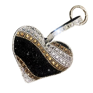 The Keychain Crystal Heart in Black Silver