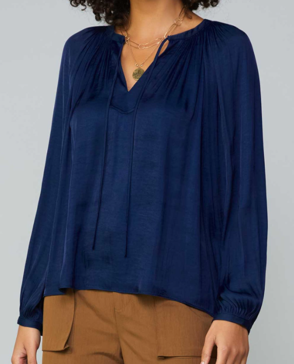 The Long Sleeve Blouse in Navy