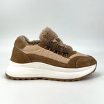 Load image into Gallery viewer, The Fur Lined Lace Trainer in Tan
