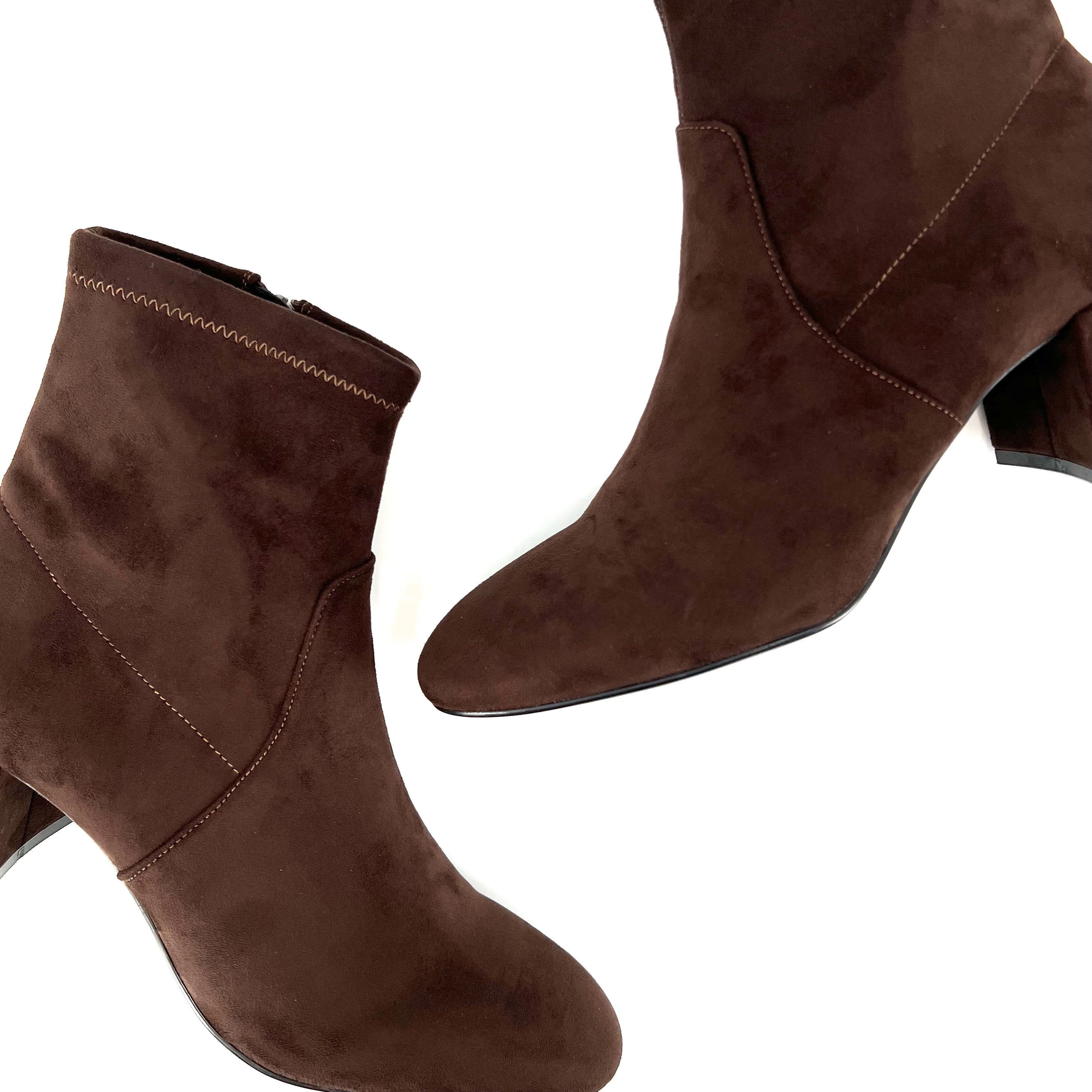 The Stretch Bootie with Inside Zip in Brown