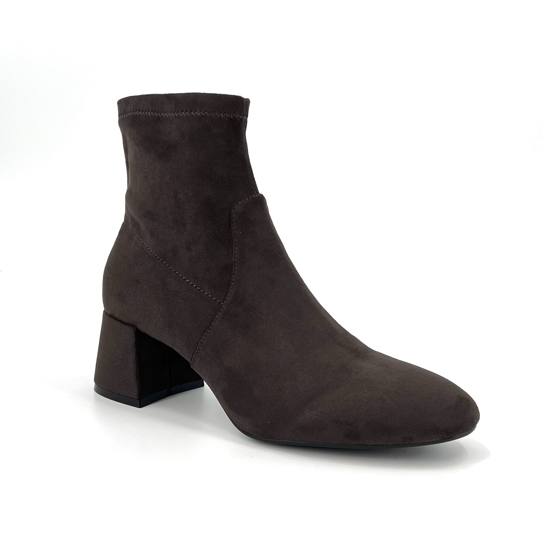 The Stretch Bootie with Inside Zip in Taupe