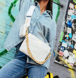 Load image into Gallery viewer, The Downtown Crossbody in White Raffia
