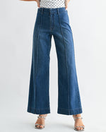 Load image into Gallery viewer, The Pintuck Trouser in Medium Denim
