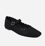 Load image into Gallery viewer, The Scallop Edge Knit Mary Jane in Black
