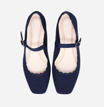 Load image into Gallery viewer, The Scallop Edge Knit Mary Jane in Midnight
