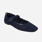 Load image into Gallery viewer, The Scallop Edge Knit Mary Jane in Midnight
