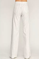 Load image into Gallery viewer, The Stripe Tie Waist Flare Pant in Savoy

